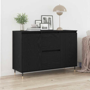 Bufet Stejar Negru 101,5 x 35 x 70 cm Lemn prelucrat