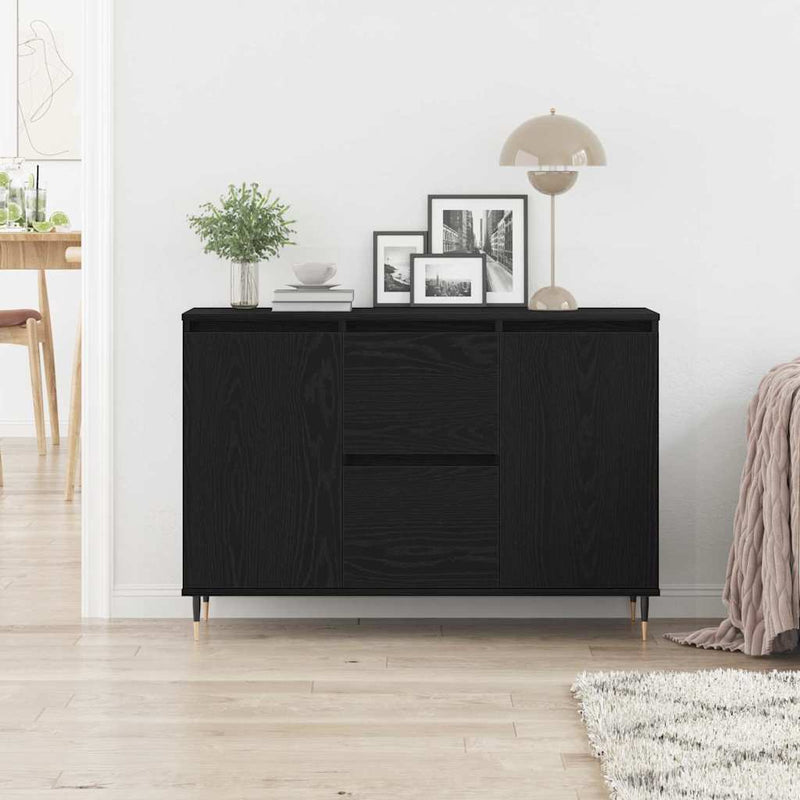 Bufet Stejar Negru 101,5 x 35 x 70 cm Lemn prelucrat