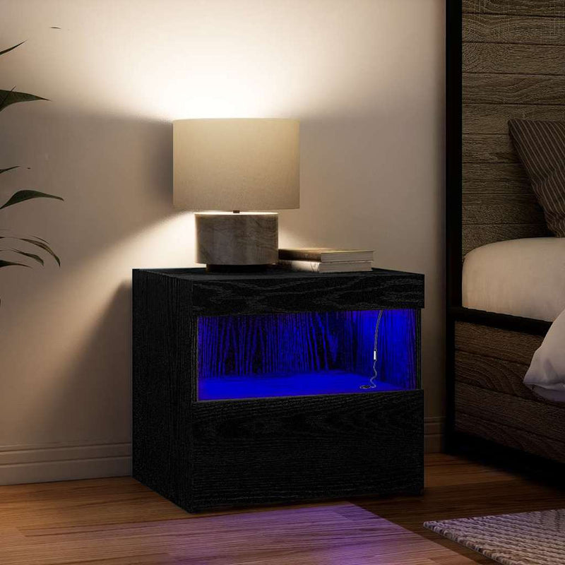 Dulap de noapte Stejar Negru 50 x 40 x 45 cm Lemn prelucrat