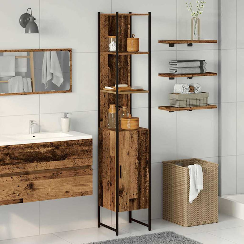 Dulap de Baie Lemn vechi 33 x 33 x 185,5 cm Lemn prelucrat