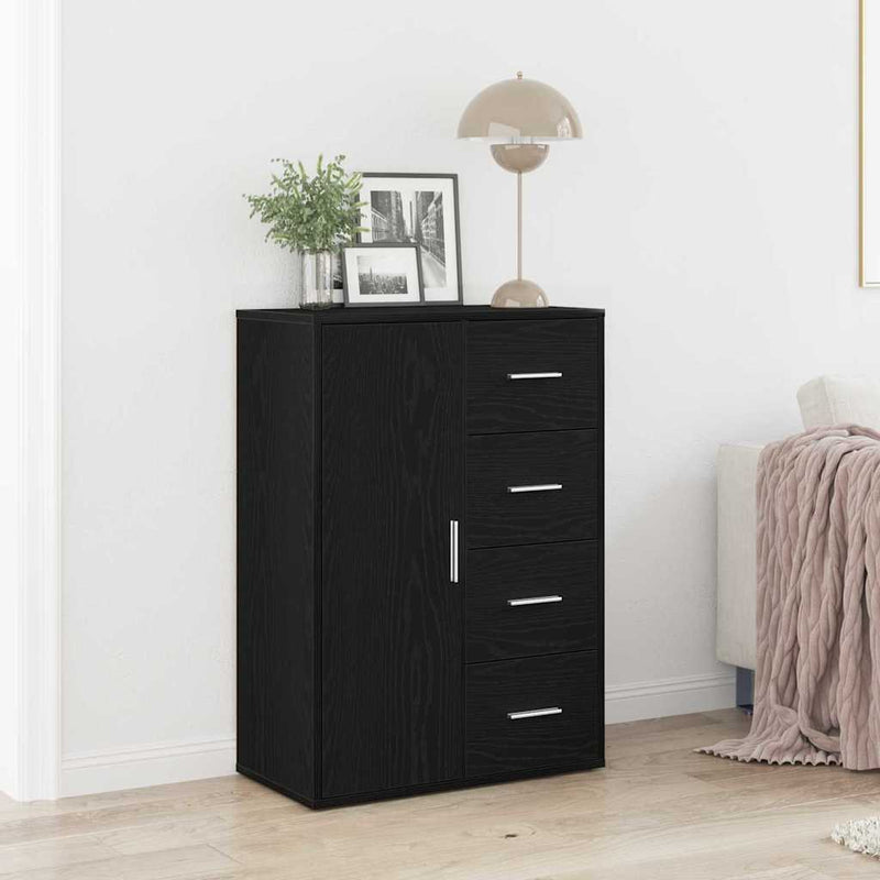 Bufet Stejar Negru 60 x 31 x 84 cm Lemn prelucrat