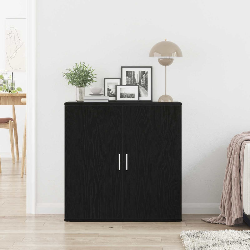 Bufet Stejar Negru 79 x 38 x 80 cm Lemn prelucrat