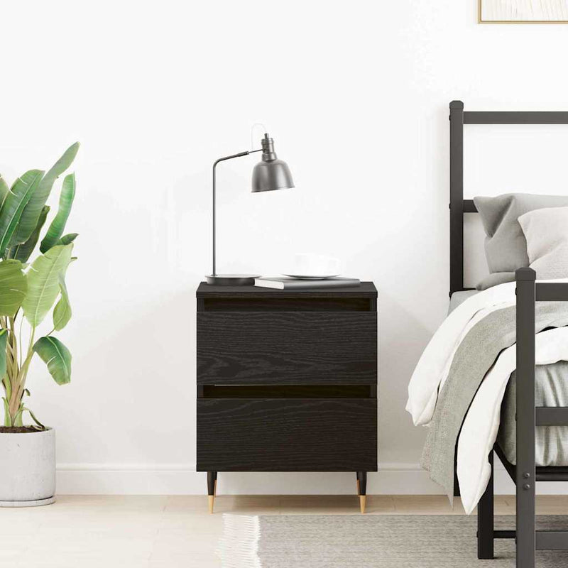 Dulap de noapte Stejar Negru 40 x 35 x 50 cm Lemn prelucrat