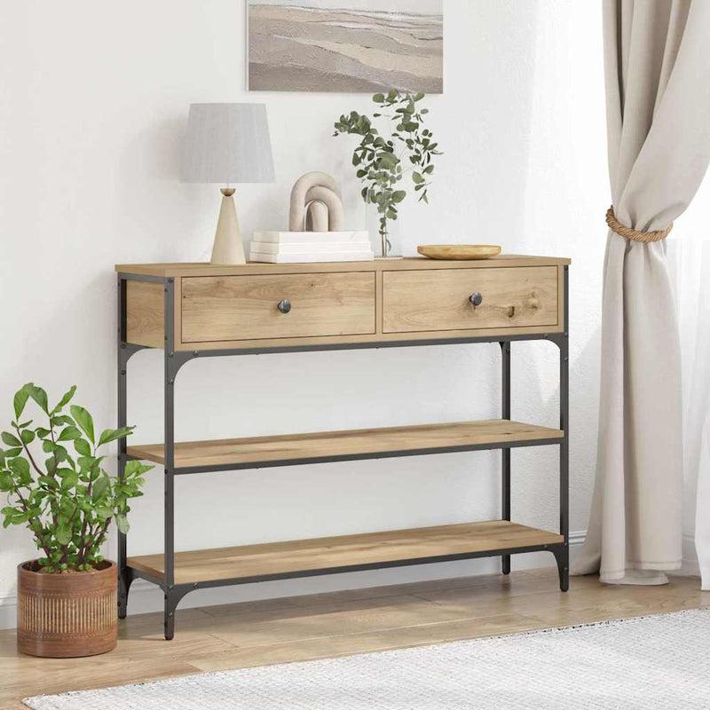 Masă de consolă Stejar Artizanal 100 x 25 x 75 cm