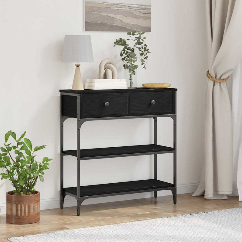 Masă de consolă Stejar Negru 72.5 x 25 x 75 cm Lemn prelucrat