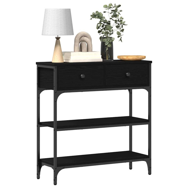 Masă de consolă Stejar Negru 72.5 x 25 x 75 cm Lemn prelucrat