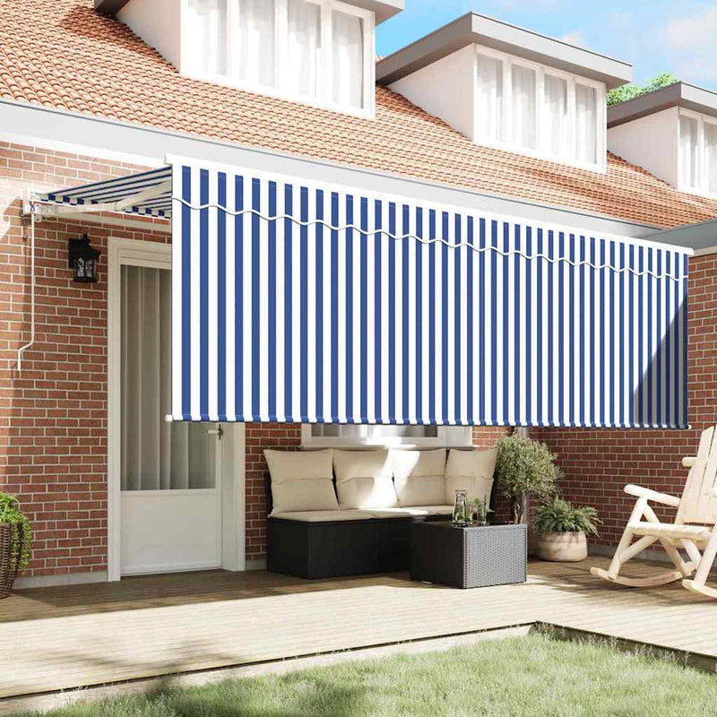 Copertină retractabilă albastru 350 x 200 cm țesătură