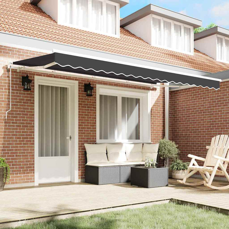 Copertină retractabilă Antracit 400 x 200 cm țesătură