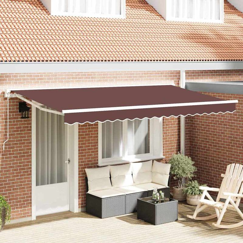 Cadru de copertină Maro 400 x 200 cm Poliester cu Acoperire PU