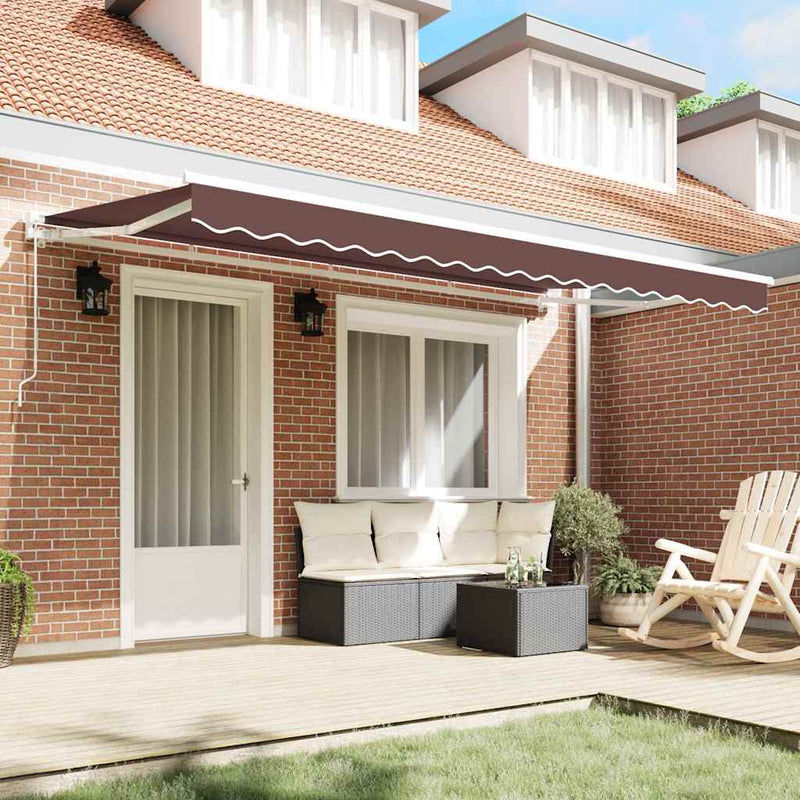 Cadru de copertină Maro 400 x 200 cm Poliester cu Acoperire PU