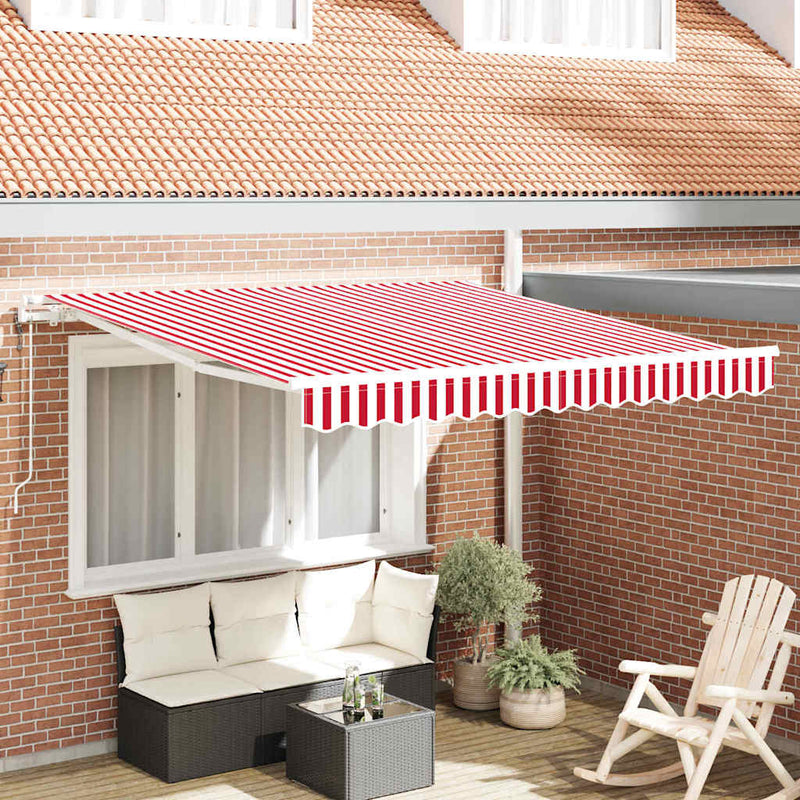 Copertină retractabilă Roșu și Alb 300 x 250 cm