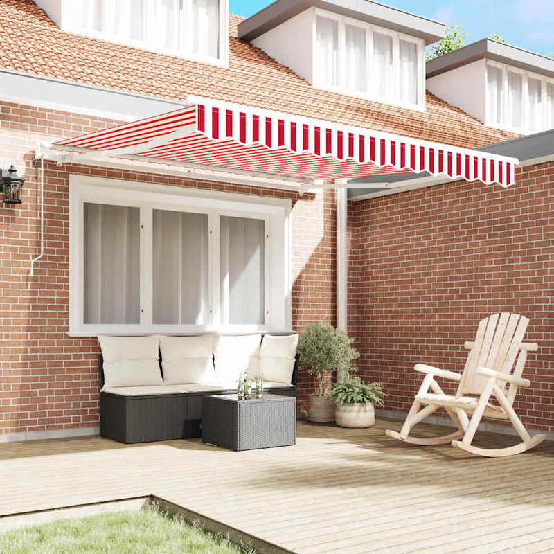 Copertină retractabilă Roșu și Alb 300 x 250 cm