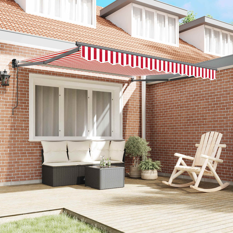 Copertină retractabilă Roșu și Alb 300 x 250 cm