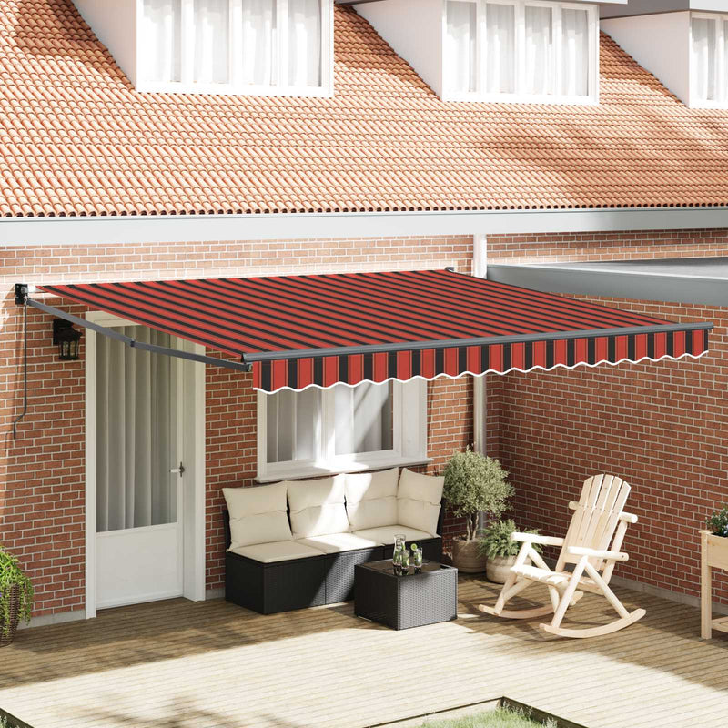Copertină retractabilă portocaliu și maro 350 x 250 cm