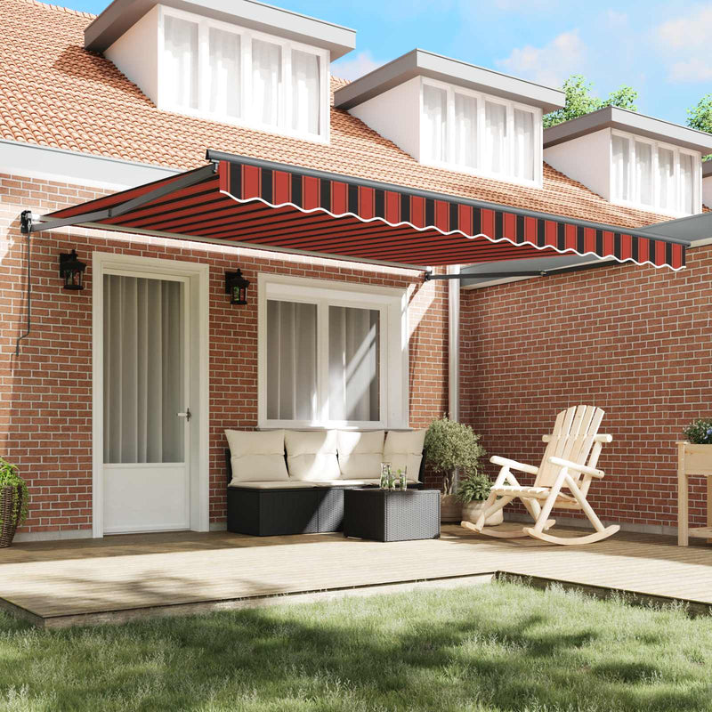 Copertină retractabilă portocaliu și maro 350 x 250 cm