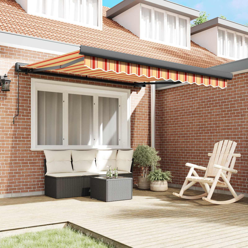 Copertină retractabilă Galben și portocalie 350 x 250 cm