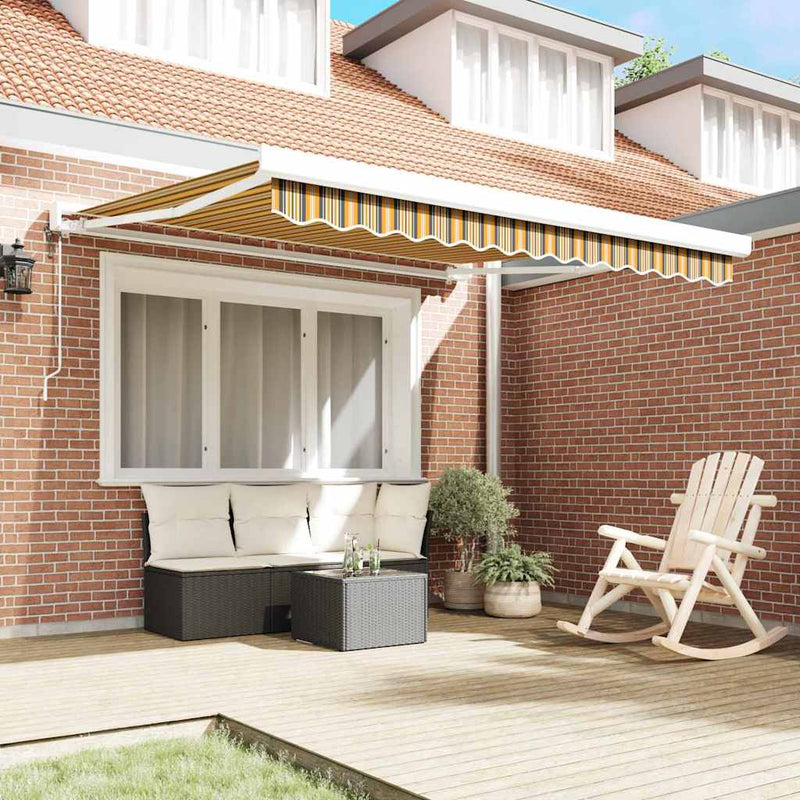 Copertină retractabilă Multicolour 350 x 250 cm Stofă și Metal
