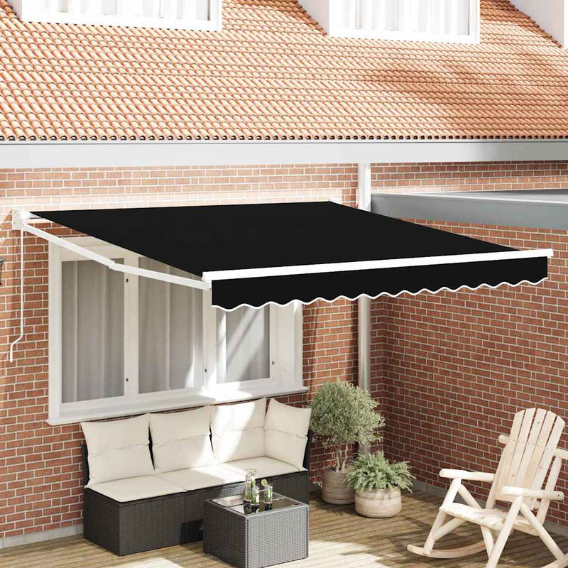 Copertină retractabilă Negru 350 x 250 cm