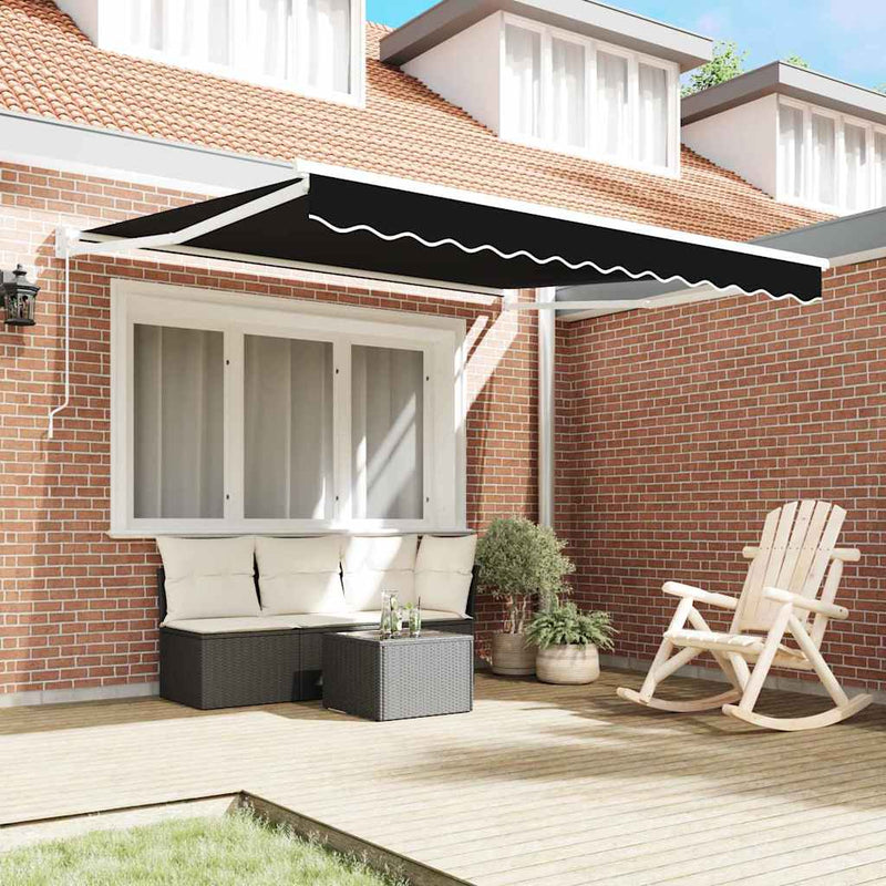 Copertină retractabilă Negru 350 x 250 cm