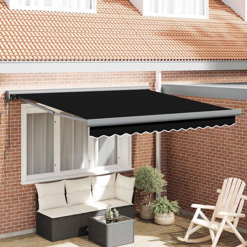 Copertină retractabilă Negru 350 x 250 x 165 cm Stofă și Metal