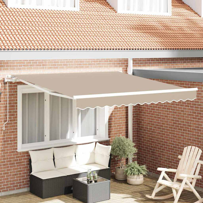 Copertină retractabilă Bej 350 x 250 cm Țesătură și Aluminiu