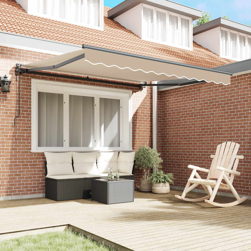 Cadru de copertină Bej 350 x 250 cm Poliester cu Acoperire PU