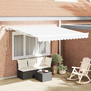 Copertină retractabilă Alb 350 x 250 cm Poliester