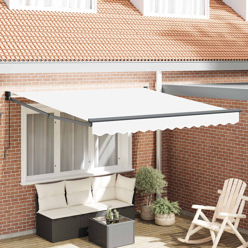 Copertină retractabilă Alb 350 x 250 cm