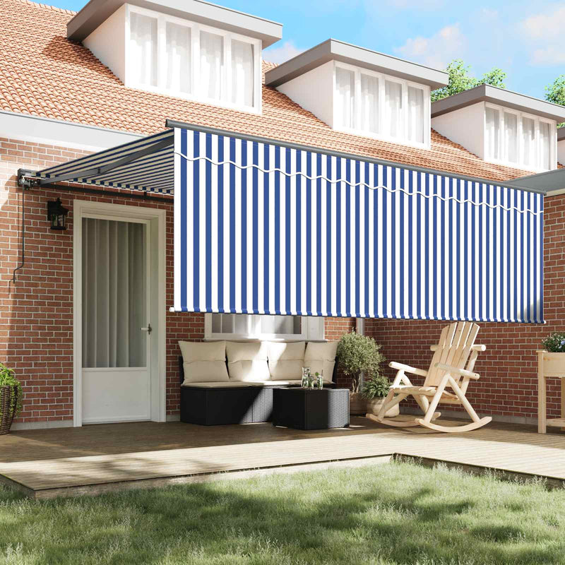 Copertină retractabilă Albastru și Alb 400 × 300 cm