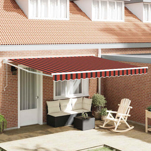 Copertină retractabilă Portocalie și maro 400 × 300 cm