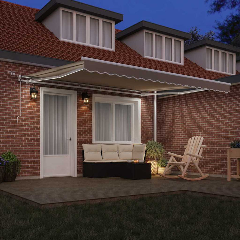 Copertină retractabilă Bej 400 × 300 cm Poliester