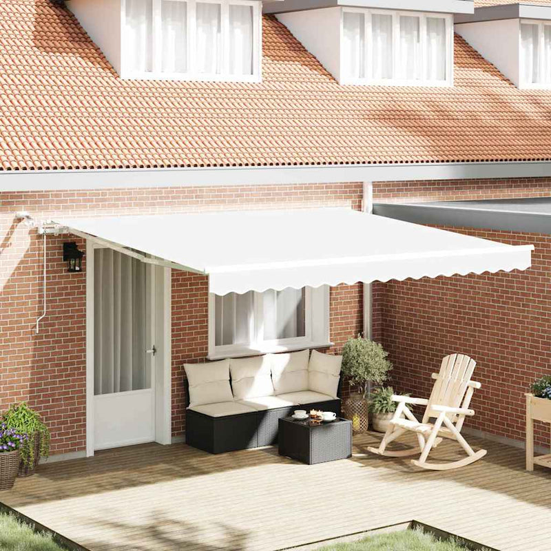 Copertină retractabilă Alb 400 × 300 cm Poliester