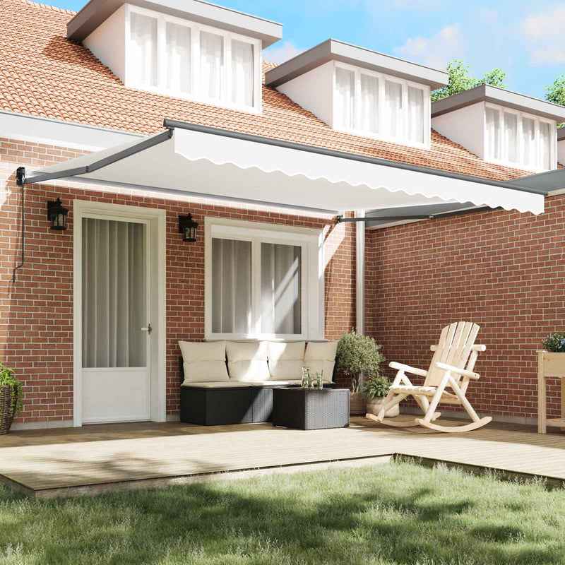Copertină retractabilă Alb 400 × 300 cm
