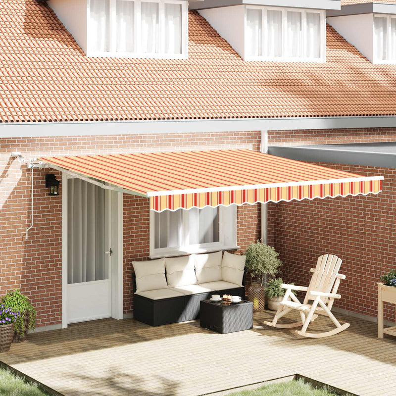 Copertină retractabilă Galben și portocalie 400 × 350 cm