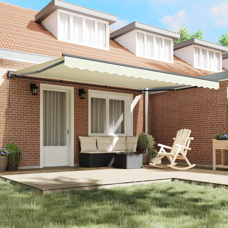 Cadru de copertină Crem 450 × 300 cm Poliester cu Acoperire PU