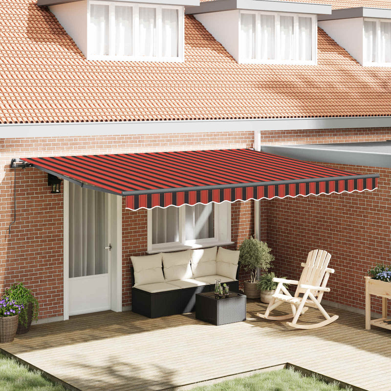 Copertină retractabilă portocaliu și maro 450 × 350 cm