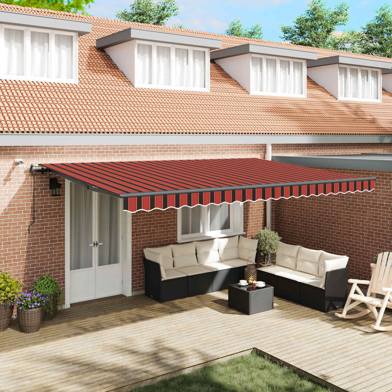Copertină retractabilă portocaliu și maro 500 × 350 cm