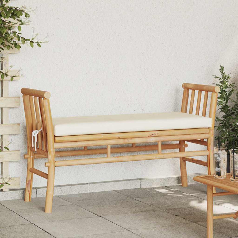 Bancă de grădină 2 -Seater 110 x 38 x 65cm Bambus Maro