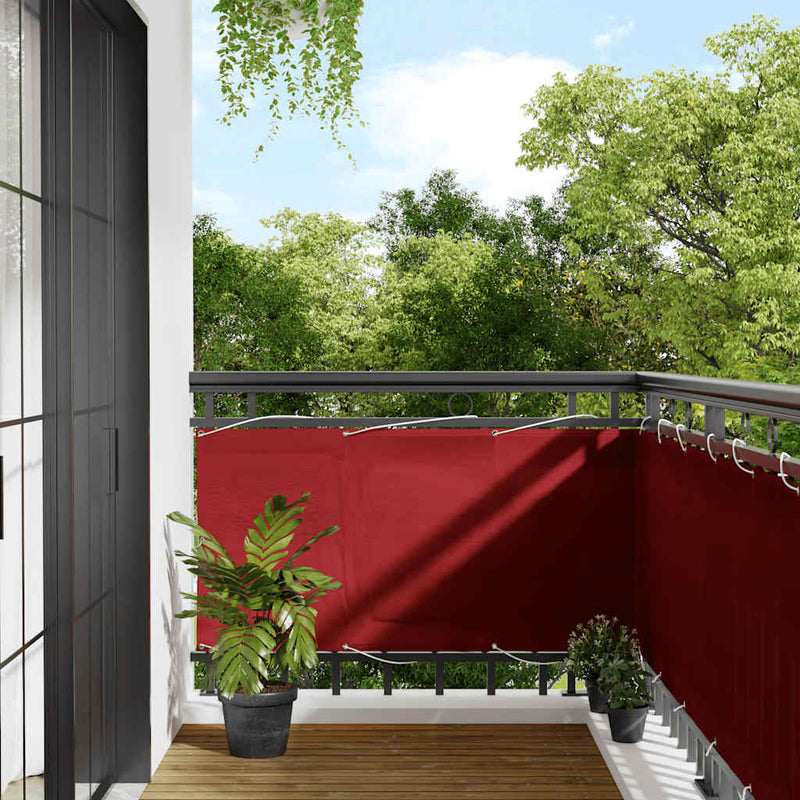 Paravan de balcon roșu 75x1000 cm 100% poliester Oxford