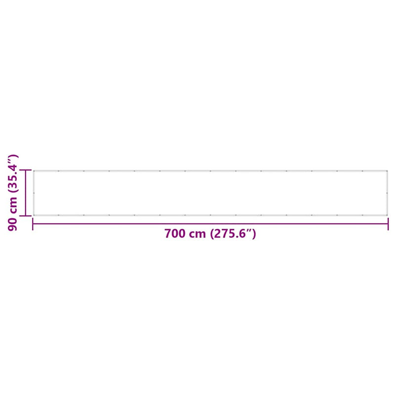 Paravan de balcon portocaliu 90x700 cm 100% poliester Oxford