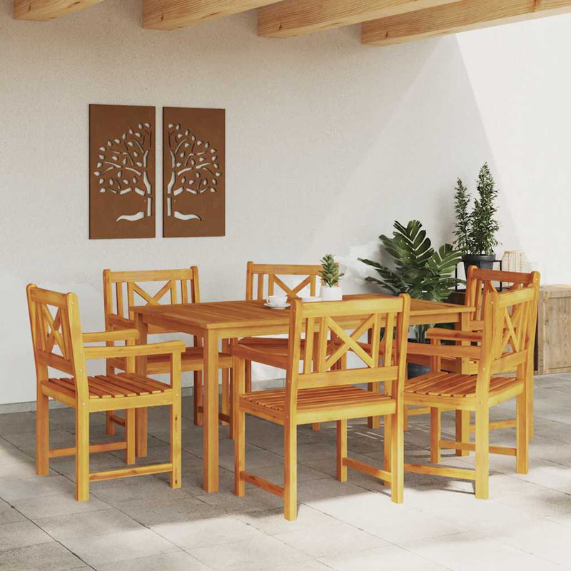 Scaune de grădină 6 buc. natural Lemn Solid de Acacia