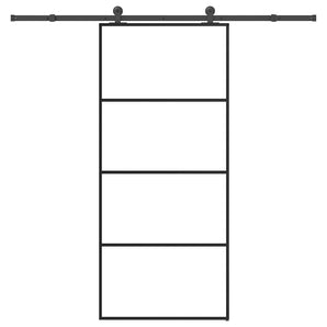 Ușă glisantă cu set feronerie, 90x205 cm, sticlă ESG/aluminiu