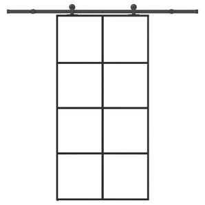 Ușă glisantă cu set feronerie 102,5x205 cm sticlă ESG/aluminiu