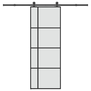 Ușă glisantă cu set feronerie, 76x205 cm, sticlă ESG/aluminiu