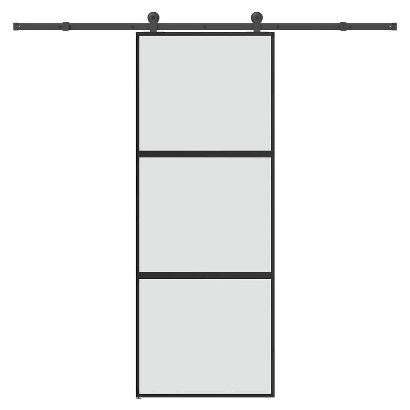 Ușă glisantă cu set de feronerie sticlă temperată și aluminiu