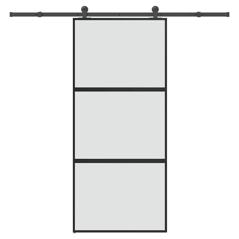 Ușă glisantă cu set de feronerie sticlă temperată și aluminiu