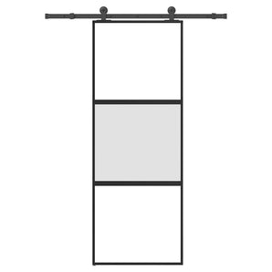 Ușă glisantă cu set de feronerie sticlă temperată și aluminiu