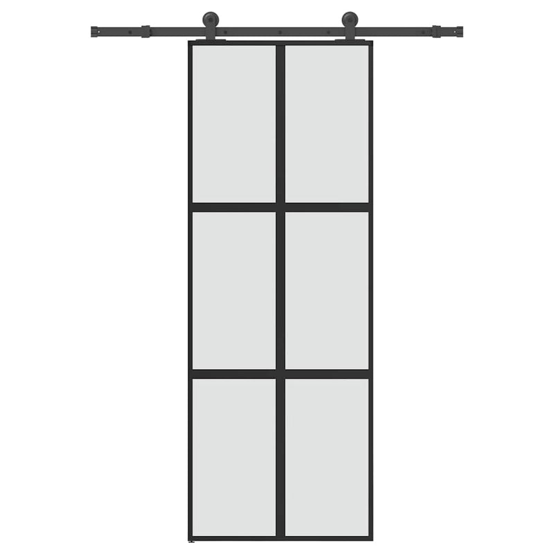 Ușă glisantă cu set de feronerie sticlă temperată și aluminiu