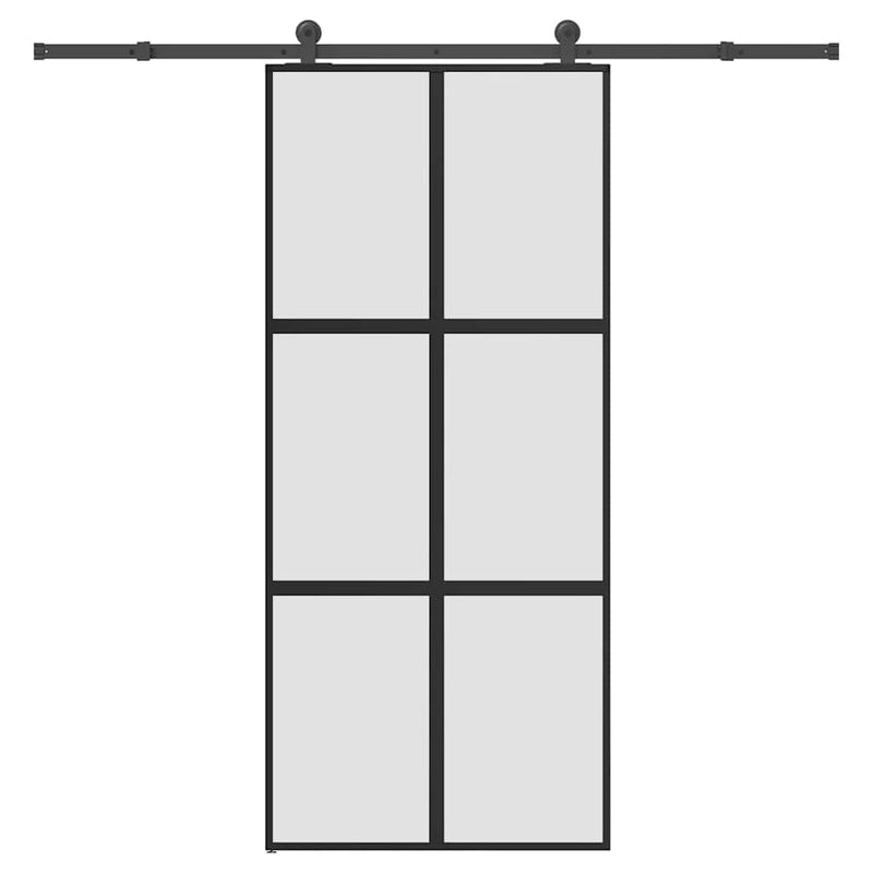 Ușă glisantă cu set de feronerie sticlă temperată și aluminiu