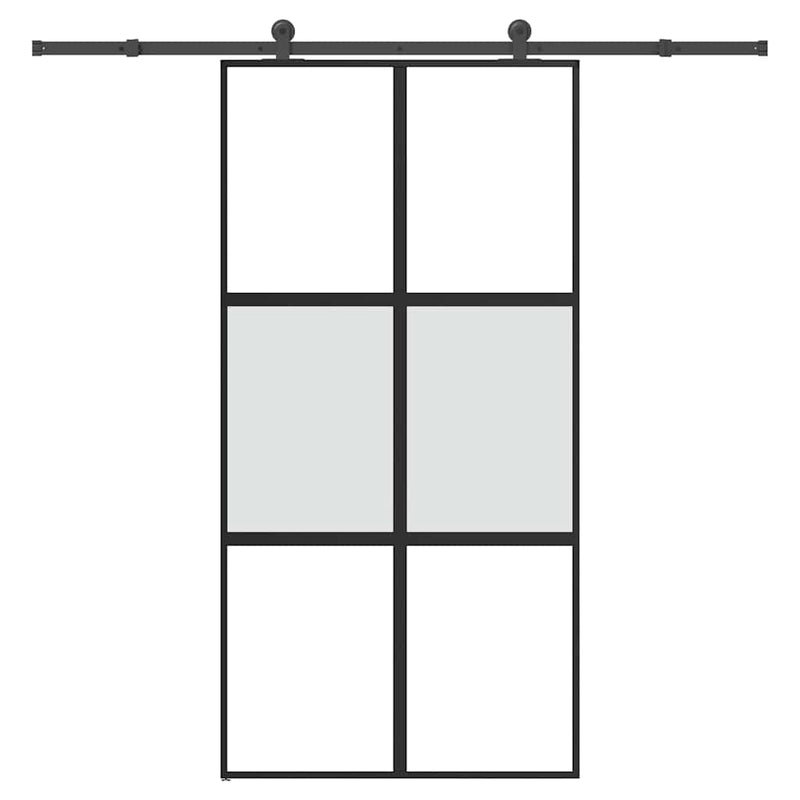 Ușă glisantă cu set de feronerie sticlă temperată și aluminiu